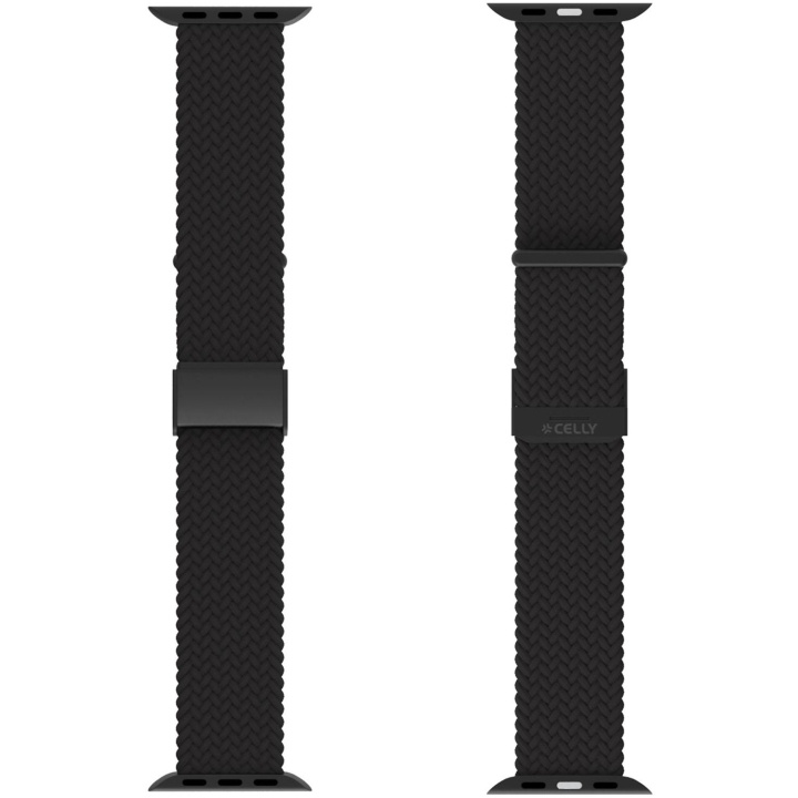 Celly Armband till Apple Watch 42/44/45mm Flätat Svart i gruppen SMARTPHONES & TABLETS / Træning, hjem og fritid / Apple Watch & Tilbehør / Tilbehør hos TP E-commerce Nordic AB (C74700)