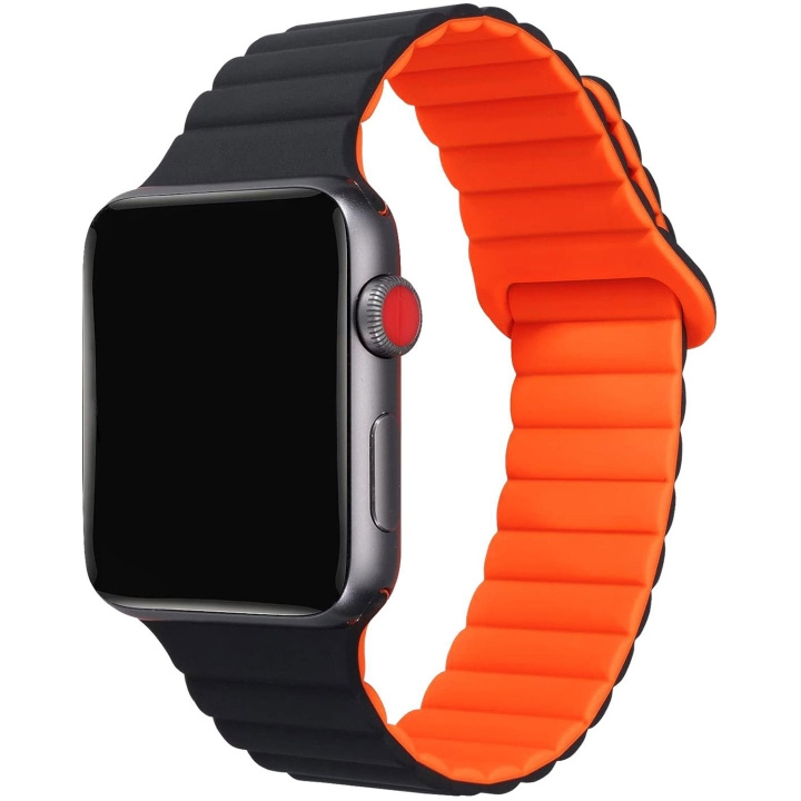 Celly Armband till Apple Watch 42/44/45mm Magnetiskt Svart/Orange i gruppen SMARTPHONES & TABLETS / Træning, hjem og fritid / Apple Watch & Tilbehør / Tilbehør hos TP E-commerce Nordic AB (C74702)