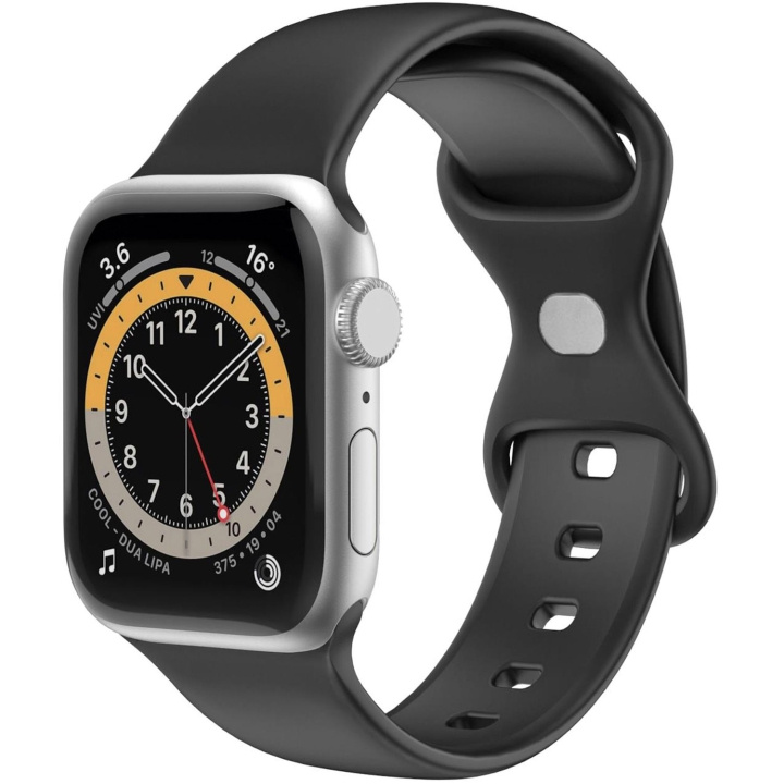 Celly Armband till Apple Watch 42/44/45mm Silikon Svart i gruppen SMARTPHONES & TABLETS / Træning, hjem og fritid / Apple Watch & Tilbehør / Tilbehør hos TP E-commerce Nordic AB (C74709)