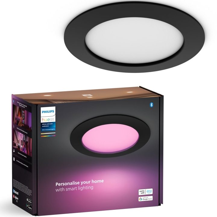 Philips Hue Slim Downlight L 170mm White and Color Ambiance Svart 1-pack i gruppen HJEMMEELEKTRONIK / Lys / Loftslamper hos TP E-commerce Nordic AB (C74719)