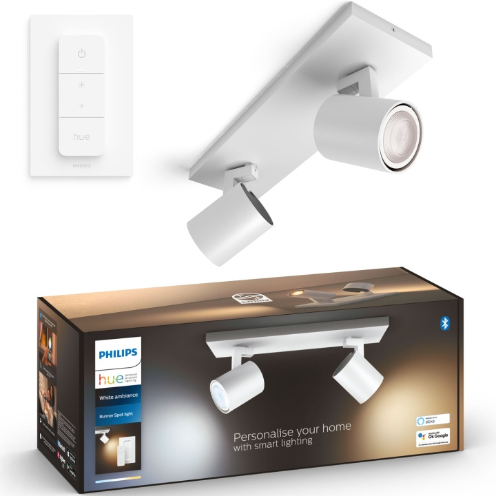 Philips Hue Runner White Ambiance 2 spot 800 lm Vit i gruppen HJEMMEELEKTRONIK / Lys / Loftslamper hos TP E-commerce Nordic AB (C74722)