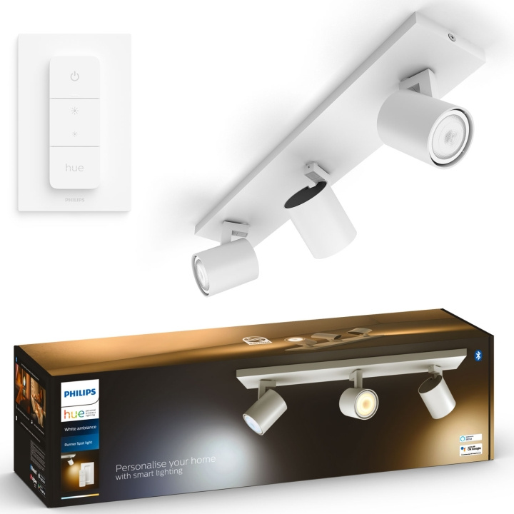 Philips Hue Runner White Ambiance 3 spot 1200 lm Vit i gruppen HJEMMEELEKTRONIK / Lys / Loftslamper hos TP E-commerce Nordic AB (C74723)