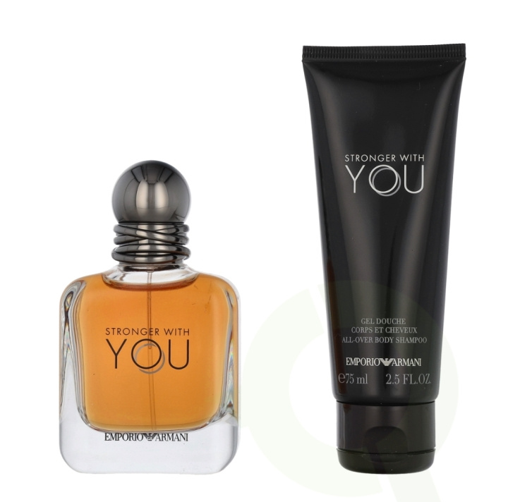 Armani Stronger With You Giftset 125 ml Edt Spray 50ml/Shower Gel 75ml i gruppen SKØNHED & HELSE / Gaveæske / Gaveæske til ham hos TP E-commerce Nordic AB (C74992)