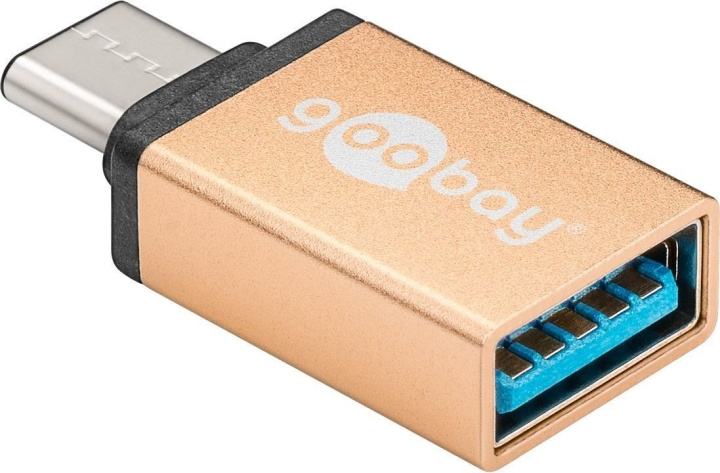 Goobay USB-C til A 3.0-adapter, guld i gruppen COMPUTERTILBEHØR / Kabler og adaptere / USB / USB-C hos TP E-commerce Nordic AB (C75154)