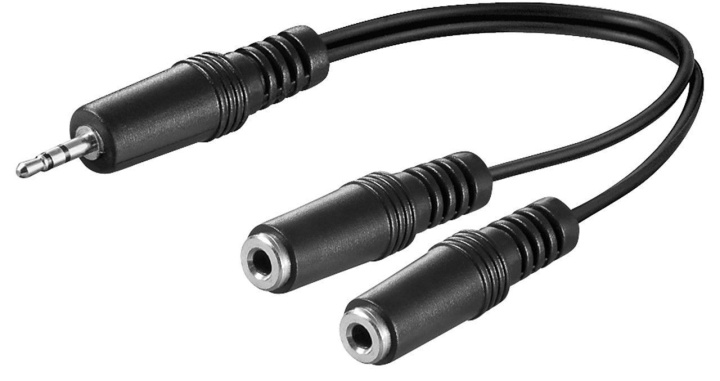 Goobay 3,5 mm han - 2 x 3,5 mm mono hun kabel, 0,2 m i gruppen HJEMMEELEKTRONIK / Kabler og adaptere / Audio Analog / Adaptere hos TP E-commerce Nordic AB (C75158)