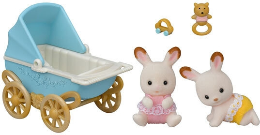 Sylvanian Families Sæt med chokoladekanin-tvillinger (Barnevogne) i gruppen LEGETØJ, BØRN & BABY / Legetøj / Docks og tilbehør hos TP E-commerce Nordic AB (C75225)