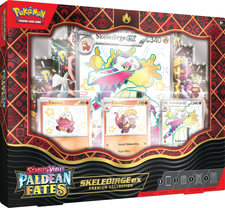 POKEMON Scarlet & Violet 4.5: Paldea Fates Premium Collection samlekortsæt, Skeledirge ex i gruppen LEGETØJ, BØRN & BABY / Legetøj / Legetøj hos TP E-commerce Nordic AB (C75407)