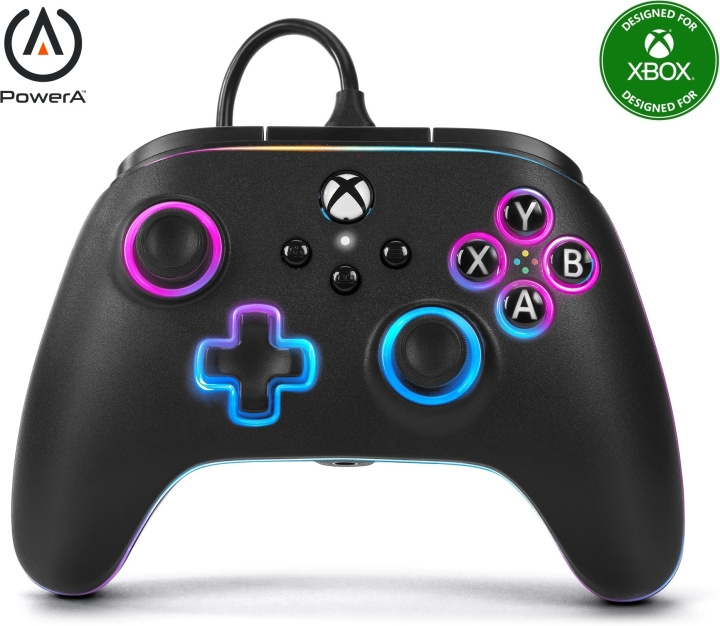 PowerA Lumectra Advantage Wired Controller, sort, Xbox / PC i gruppen HJEMMEELEKTRONIK / Spilkonsoller og tilbehør / Xbox Series X hos TP E-commerce Nordic AB (C75412)