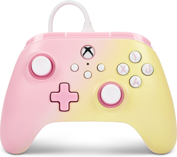 PowerA Advantage Wired Controller kablet spilcontroller, Pink Lemonade, Xbox / PC i gruppen HJEMMEELEKTRONIK / Spilkonsoller og tilbehør / Xbox Series X / Tilbehør hos TP E-commerce Nordic AB (C75433)