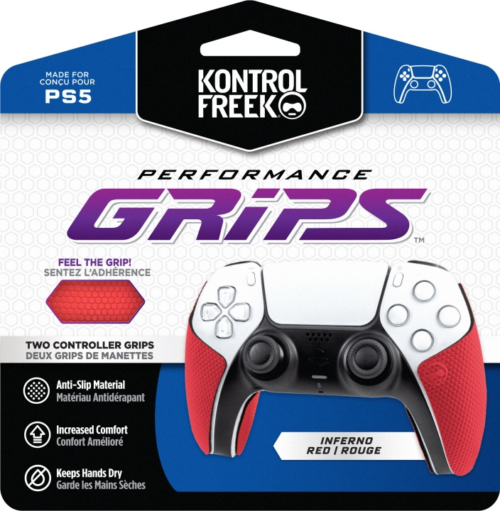 KontrolFreek Performance Grips, rød (PS5) i gruppen HJEMMEELEKTRONIK / Spilkonsoller og tilbehør / Sony PlayStation 5 hos TP E-commerce Nordic AB (C75460)