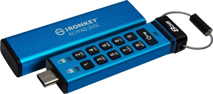 Kingston 8GB USB-C IronKey Keypad 200C, FIPS 140-3 Lvl 3 AES-256 i gruppen HJEMMEELEKTRONIK / Lagringsmedier / USB-flash drev / Type C hos TP E-commerce Nordic AB (C75504)