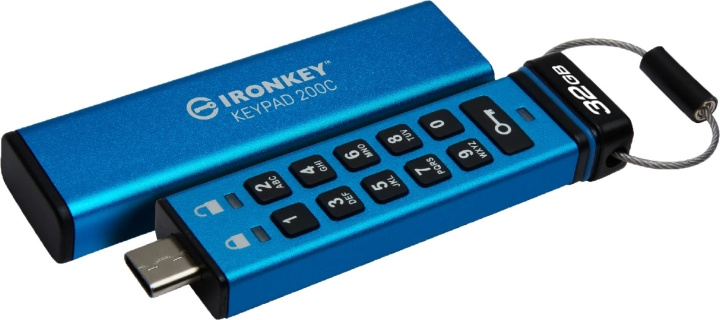 Kingston 32GB USB-C IronKey Keypad 200C, FIPS 140-3 Lvl 3 AES-256 i gruppen HJEMMEELEKTRONIK / Lagringsmedier / USB-flash drev / Type C hos TP E-commerce Nordic AB (C75506)