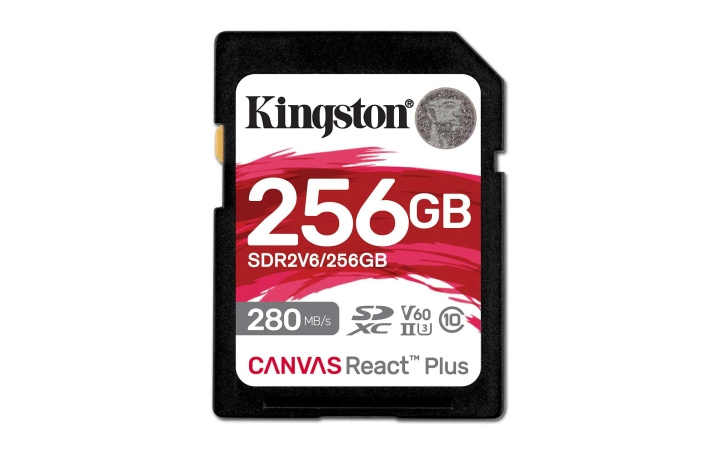 Kingston 256GB Canvas React Plus SDXC UHS-II 280R/150W U3 V60 4K i gruppen HJEMMEELEKTRONIK / Lagringsmedier / Hukommelseskort / SD/SDHC/SDXC hos TP E-commerce Nordic AB (C75515)