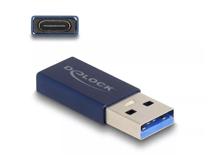 DeLOCK USB 10 Gbps USB Type-A male to USB Type-C active female blue i gruppen COMPUTERTILBEHØR / Kabler og adaptere / USB / USB-A / Adaptere hos TP E-commerce Nordic AB (C75533)