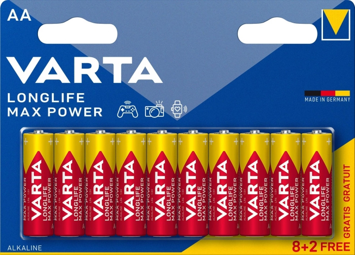 Varta Longlife Max Power AA 10 Pack (8+2) i gruppen HJEMMEELEKTRONIK / Batterier og opladere / Batterier / AA hos TP E-commerce Nordic AB (C75559)