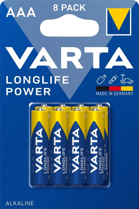 Varta Longlife Power AAA 8 Pack i gruppen HJEMMEELEKTRONIK / Batterier og opladere / Batterier / AAA hos TP E-commerce Nordic AB (C75560)