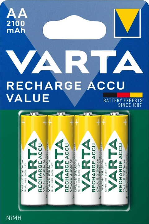 Varta Recharge Charge Accu Value AA 2100mAh 4 Pack i gruppen HJEMMEELEKTRONIK / Batterier og opladere / Batterier / AA hos TP E-commerce Nordic AB (C75566)