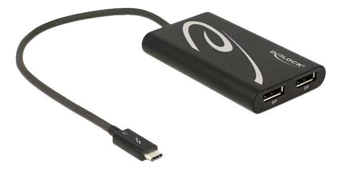 DeLOCK Adapter Thunderbolt™ 3 male > 2 x DisplayPort female 4K 60Hz i gruppen COMPUTERTILBEHØR / Kabler og adaptere / DisplayPort / Adaptere hos TP E-commerce Nordic AB (C75623)