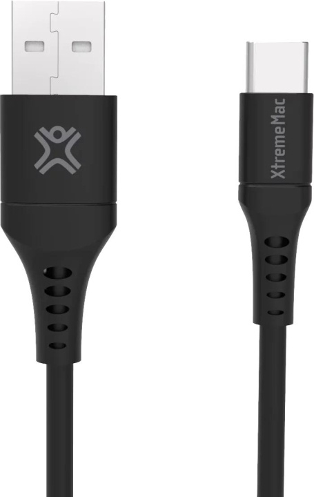 XtremeMac Flexicable usb-a to usb-c, 1m, black i gruppen SMARTPHONES & TABLETS / Opladere og kabler / Kabler / Kabler Type C hos TP E-commerce Nordic AB (C75679)