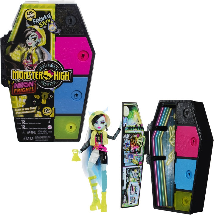 Monster High Skulltimate Secrets: Neon Frights Frankie - modedukke i gruppen LEGETØJ, BØRN & BABY / Legetøj / Docks og tilbehør hos TP E-commerce Nordic AB (C76162)