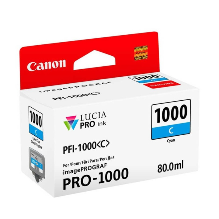 Canon Ink 0547C001 PFI-1000 Cyan i gruppen COMPUTERTILBEHØR / Printere og tilbehør / Blæk og toner / Blækpatroner / Canon hos TP E-commerce Nordic AB (C76476)