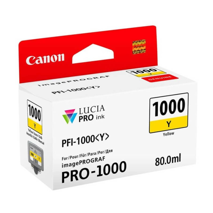 Canon Ink 0549C001 PFI-1000 Yellow i gruppen COMPUTERTILBEHØR / Printere og tilbehør / Blæk og toner / Blækpatroner / Canon hos TP E-commerce Nordic AB (C76478)