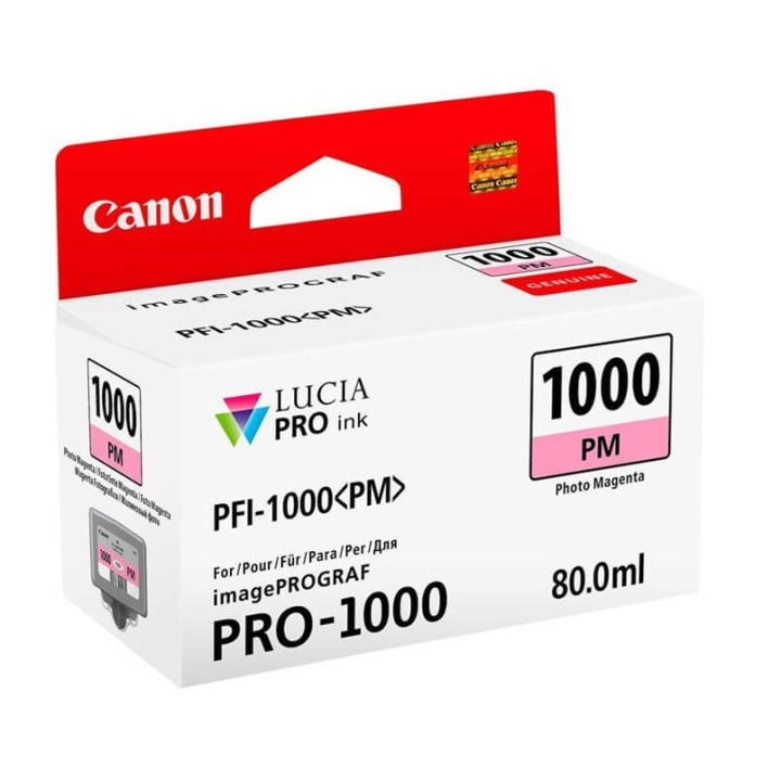 Canon Ink 0551C001 PFI-1000 Photo Magenta i gruppen COMPUTERTILBEHØR / Printere og tilbehør / Blæk og toner / Blækpatroner / Canon hos TP E-commerce Nordic AB (C76480)