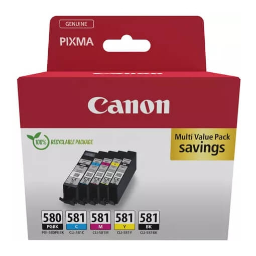 Canon Ink 2078C005 PGI-580/CLI-581 Multipack i gruppen COMPUTERTILBEHØR / Printere og tilbehør / Blæk og toner / Blækpatroner / Canon hos TP E-commerce Nordic AB (C76539)