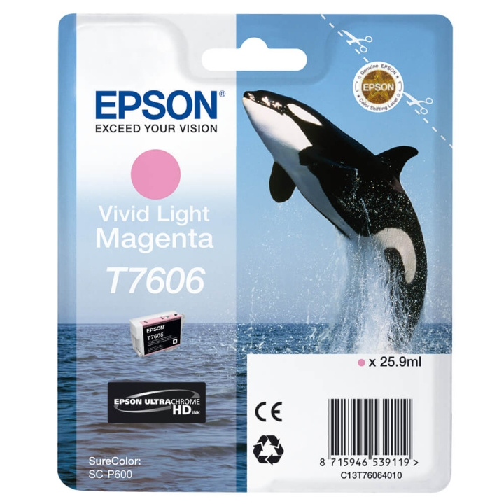 Epson Ink UltraChrome HD T76064N10 Vivid Light Magenta i gruppen COMPUTERTILBEHØR / Printere og tilbehør / Blæk og toner / Blækpatroner / Epson hos TP E-commerce Nordic AB (C76540)