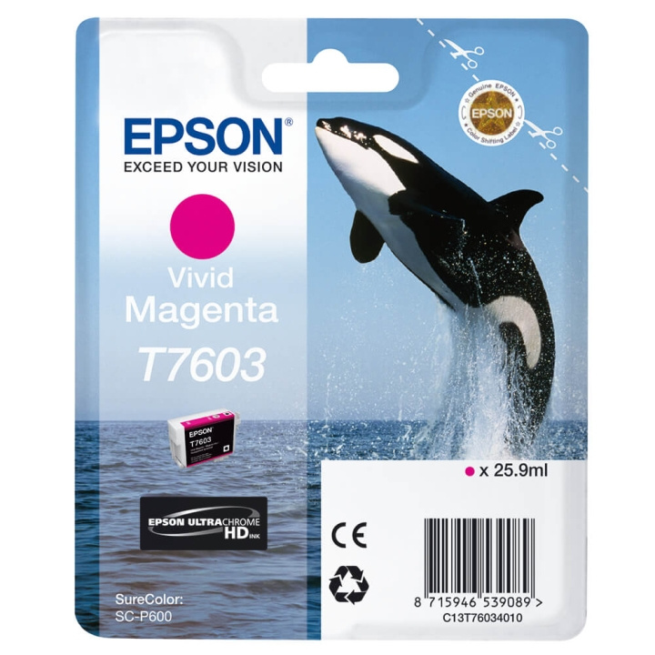 Epson Ink UltraChrome HD T76034N10 Vivid Magenta i gruppen COMPUTERTILBEHØR / Printere og tilbehør / Blæk og toner / Blækpatroner / Epson hos TP E-commerce Nordic AB (C76543)