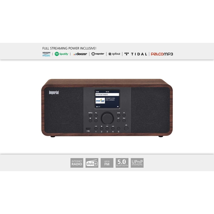 imperial DABMAN i205 Hybrid Stereo Radio DAB+ / FM / Internet / Bluetooth Trælook i gruppen HJEMMEELEKTRONIK / Lyd & billede / Hjemmebiograf, HiFi & Bærbar / Radio og vækkeure / Radio hos TP E-commerce Nordic AB (C76564)