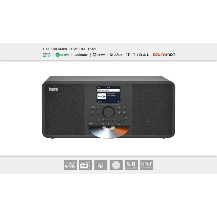 imperial DABMAN i205 CD Hybrid Stereo Radio DAB+ / FM / Internet / Bluetooth Sort i gruppen HJEMMEELEKTRONIK / Lyd & billede / Hjemmebiograf, HiFi & Bærbar / Radio og vækkeure / Radio hos TP E-commerce Nordic AB (C76567)