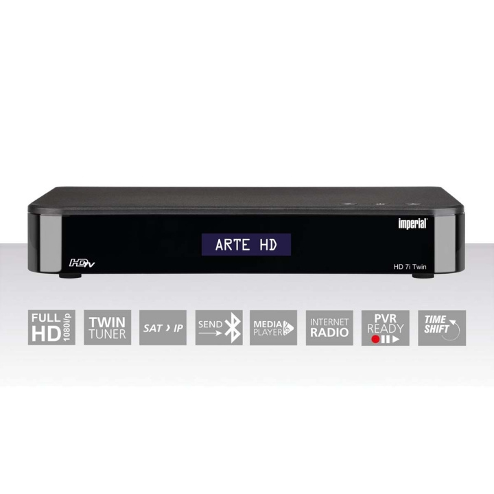 imperial HD 7i Twin HDTV Free-to-air satellitmodtager med dobbelt tuner Sort i gruppen HJEMMEELEKTRONIK / Lyd & billede / Tv og tilbehør / Antenner og tilbehør hos TP E-commerce Nordic AB (C76582)