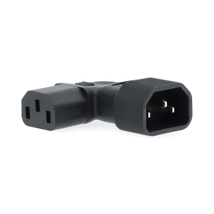 Nedis Udvidelse Plug | IEC-320-C13 | IEC-320-C14 | Venstrevinklet | Nikkelplateret | PVC | Sort | Box | 1 stk i gruppen COMPUTERTILBEHØR / Kabler og adaptere / Elkabler hos TP E-commerce Nordic AB (C76673)