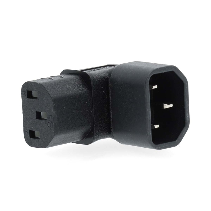 Nedis Udvidelse Plug | IEC-320-C13 | IEC-320-C14 | Vinkel 90° | Nikkelplateret | PVC | Sort | Box | 1 stk i gruppen COMPUTERTILBEHØR / Kabler og adaptere / Elkabler hos TP E-commerce Nordic AB (C76674)