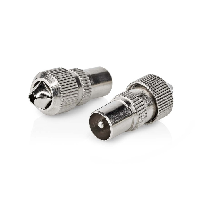 Nedis IEC (Coax) Stik | Lige | Han | Nikkelplateret | 75 Ohm | Skru | Kabeldiameter: 7.0 mm | Metal | Sølv | 2 stk. | Box i gruppen HJEMMEELEKTRONIK / Lyd & billede / Tv og tilbehør / Antenner og tilbehør hos TP E-commerce Nordic AB (C76682)