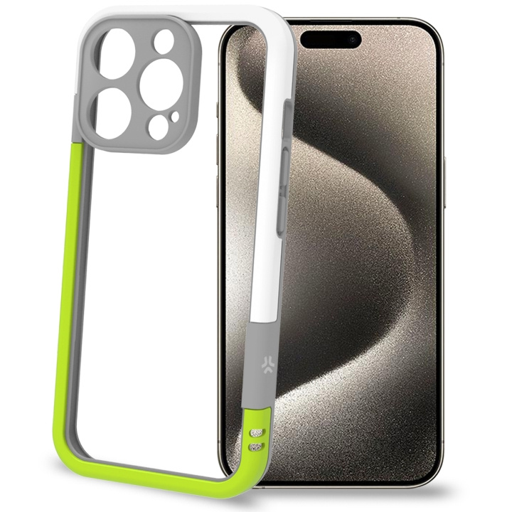 Celly Bumper iPhone 16 Pro Vit/Limegrön i gruppen SMARTPHONES & TABLETS / Mobil Beskyttelse / Apple / iPhone 16 hos TP E-commerce Nordic AB (C76764)