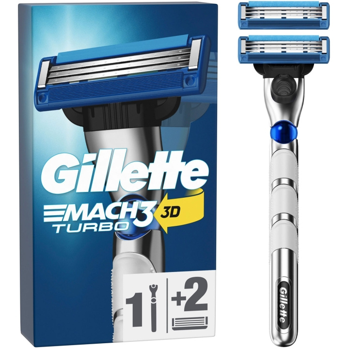 Gillette Rakhyvel Mach3 Turbo 2st rakblad i gruppen SKØNHED & HELSE / Hår og styling / Barbering og trimning / Barberskraber og tilbehør hos TP E-commerce Nordic AB (C76778)