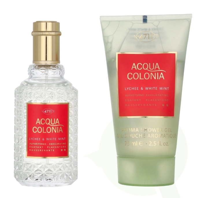 4711 Acqua Colonia Lychee & White Mint Giftset 125 ml Edc Spray 50ml/Shower Gel 75ml i gruppen SKØNHED & HELSE / Duft & Parfume / Parfume / Parfume til hende hos TP E-commerce Nordic AB (C76947)