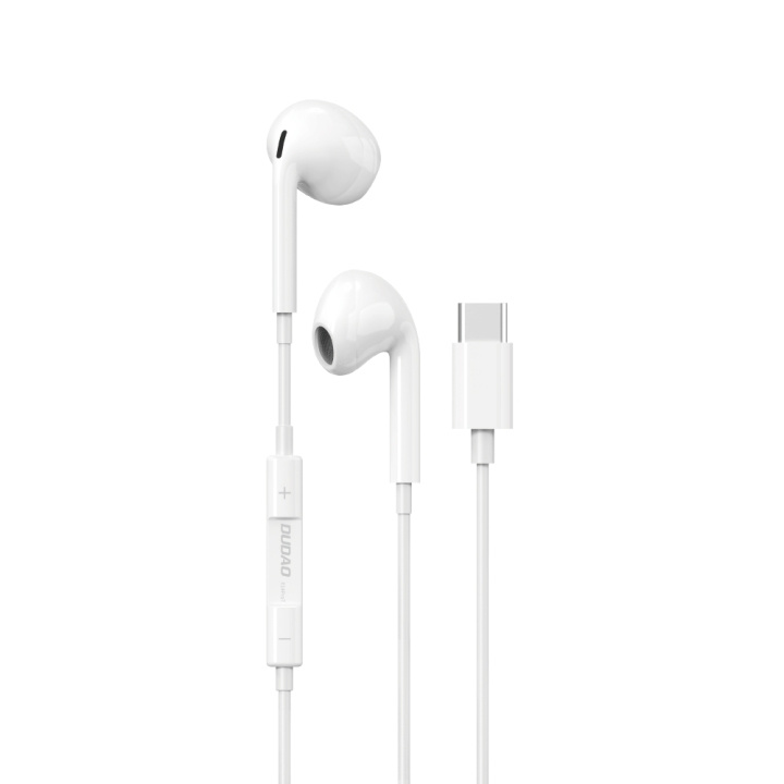 Dudao X14ProT in-ear headphones USB-C 1.2 m white i gruppen HJEMMEELEKTRONIK / Lyd & billede / Hovedtelefoner & Tilbehør / Hovedtelefoner hos TP E-commerce Nordic AB (C77126)