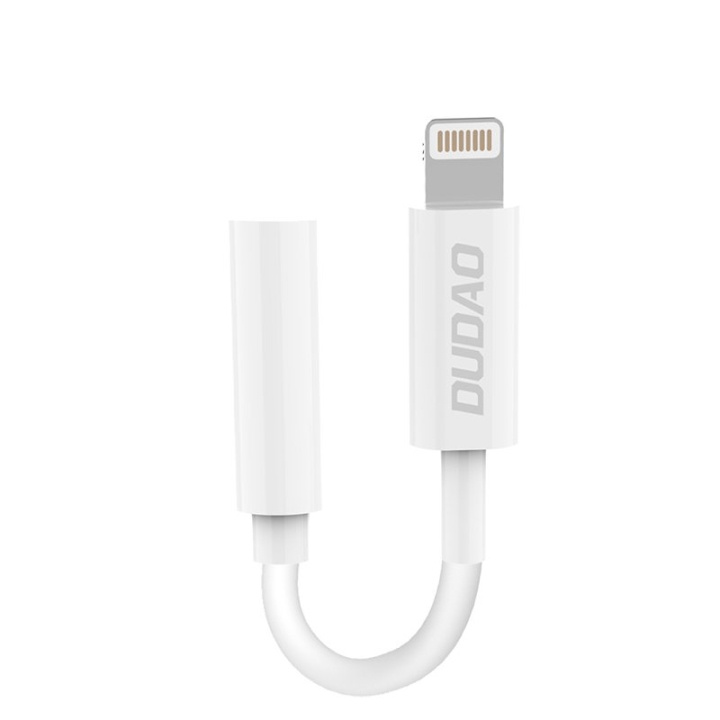 Dudao L16i Lightning to 3.5mm Jack adapter white i gruppen SMARTPHONES & TABLETS / Opladere og kabler / Adaptere hos TP E-commerce Nordic AB (C77127)