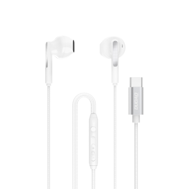 Dudao X3Pro in-ear headphones USB-C 1.2 m white i gruppen HJEMMEELEKTRONIK / Lyd & billede / Hovedtelefoner & Tilbehør / Hovedtelefoner hos TP E-commerce Nordic AB (C77131)