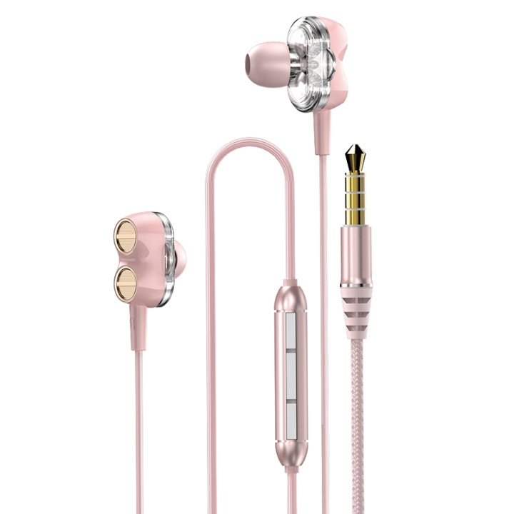 Dudao X15 dual dynamic music headphones 3.5 mm jack 1.2 m pink i gruppen HJEMMEELEKTRONIK / Lyd & billede / Hovedtelefoner & Tilbehør / Hovedtelefoner hos TP E-commerce Nordic AB (C77135)