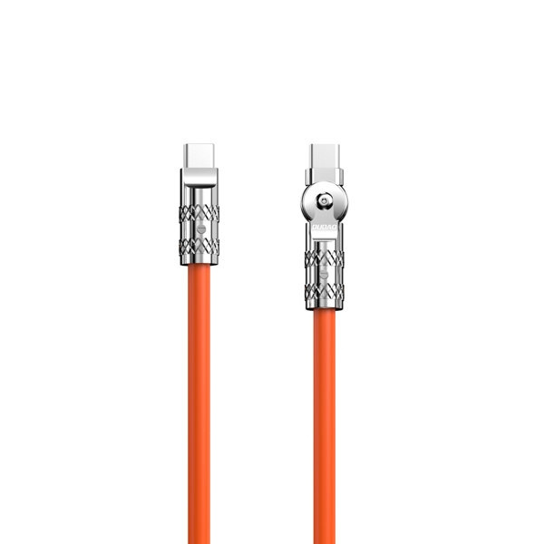 Dudao L24CC USB-C to USB-C Angled cable 120W 1m rotation 180° orange i gruppen COMPUTERTILBEHØR / Kabler og adaptere / USB / USB-C hos TP E-commerce Nordic AB (C77144)