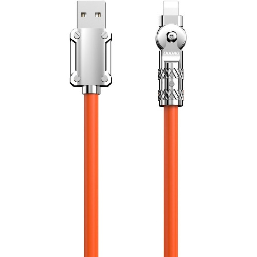 Dudao L24AL USB-A to angled Lightning cable 30W 1m 180° rotation orange i gruppen SMARTPHONES & TABLETS / Opladere og kabler / Kabler / Kabler Lightning hos TP E-commerce Nordic AB (C77145)