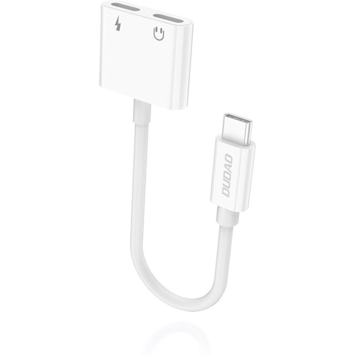 Dudao L13C USB-C to USB-C/USB-C Adapter White i gruppen COMPUTERTILBEHØR / Kabler og adaptere / USB / USB-C hos TP E-commerce Nordic AB (C77153)