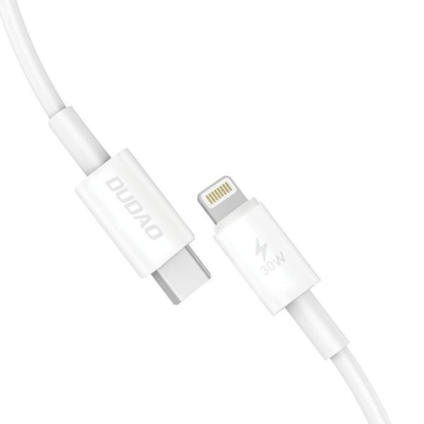 Dudao L6W USB-C to Lightning cable 30W PD 1m white i gruppen COMPUTERTILBEHØR / Kabler og adaptere / USB / USB-C hos TP E-commerce Nordic AB (C77156)