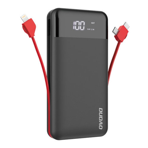 Dudao K1Pro powerbank 20000mAh 15Watt 4xcables black i gruppen SMARTPHONES & TABLETS / Opladere og kabler / Powerbanks hos TP E-commerce Nordic AB (C77171)