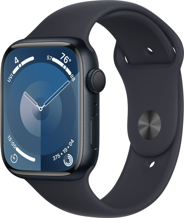 Apple Watch Series 9 (GPS) 45 mm midnatsblå aluminiumskasse og midnatsblå sportsrem, S/M (MR993) i gruppen SMARTPHONES & TABLETS / Træning, hjem og fritid / Apple Watch & Tilbehør / Apple Watch hos TP E-commerce Nordic AB (C77590)