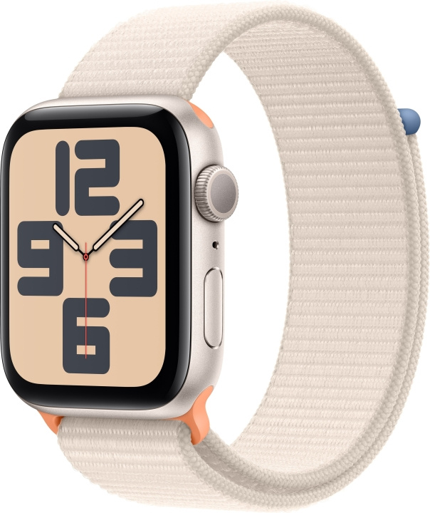 Apple Watch SE (GPS) 44 mm stjernehvid aluminiumskasse og stjernehvid Sport Loop-rem (MRE63) i gruppen SMARTPHONES & TABLETS / Træning, hjem og fritid / Apple Watch & Tilbehør / Apple Watch hos TP E-commerce Nordic AB (C77618)